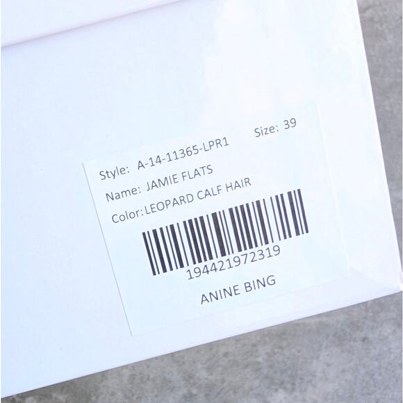 ANINE BING Jamie Leopard Calf Hair Bow Flats, size EU39/US9 - Picture 2 of 5